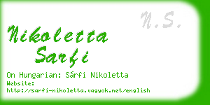nikoletta sarfi business card